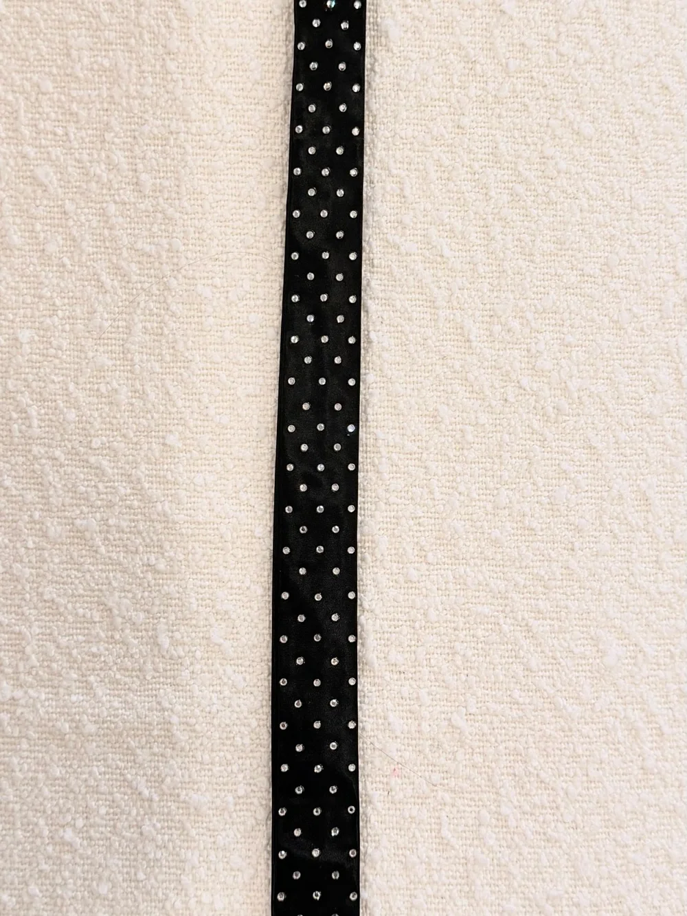 Vintage 70s Black Silk Rhinestone Studded Necktie Delights San Francisco